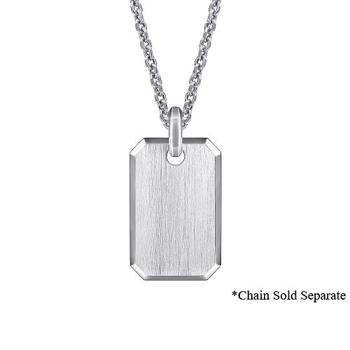 Sterling Silver "Gabriel & Co." Brushed Engravable Dog Tag