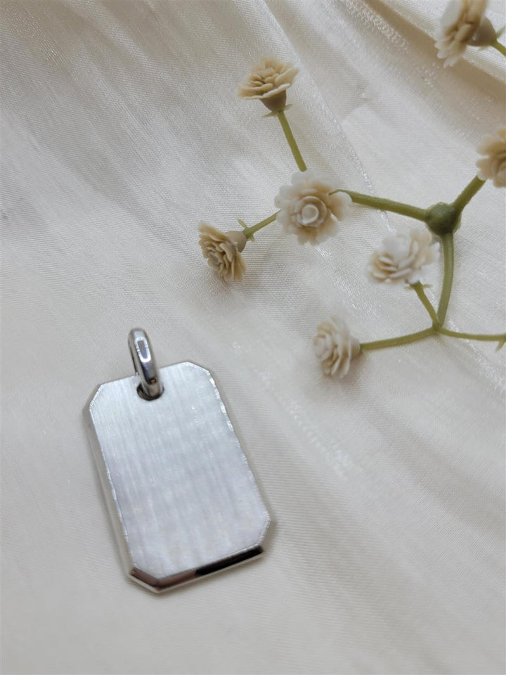 Sterling Silver "Gabriel & Co." Brushed Engravable Dog Tag