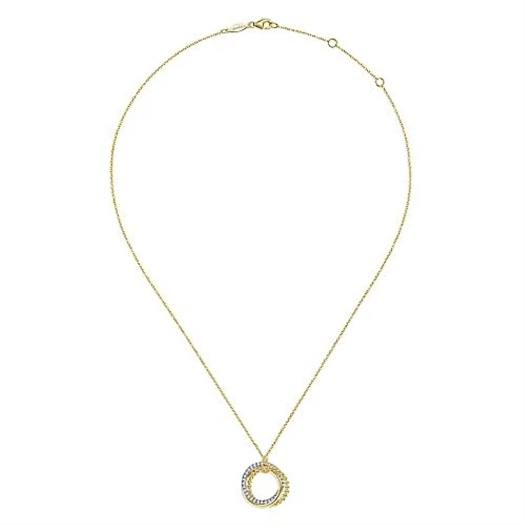 14K Two-Tone Gold 0.25 ctw Round cut Gabriel & Co. Diamond Necklace
