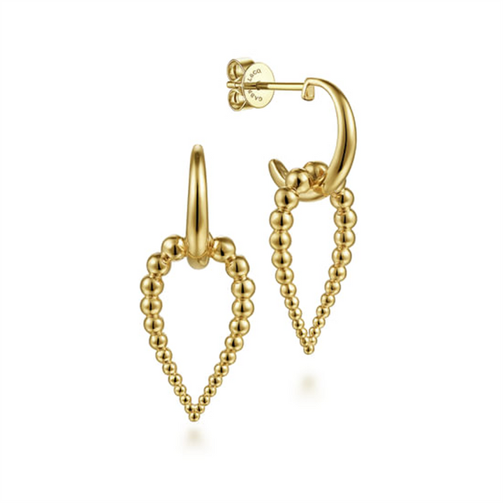 14K Yellow Gold Bujukan Drop Earrings