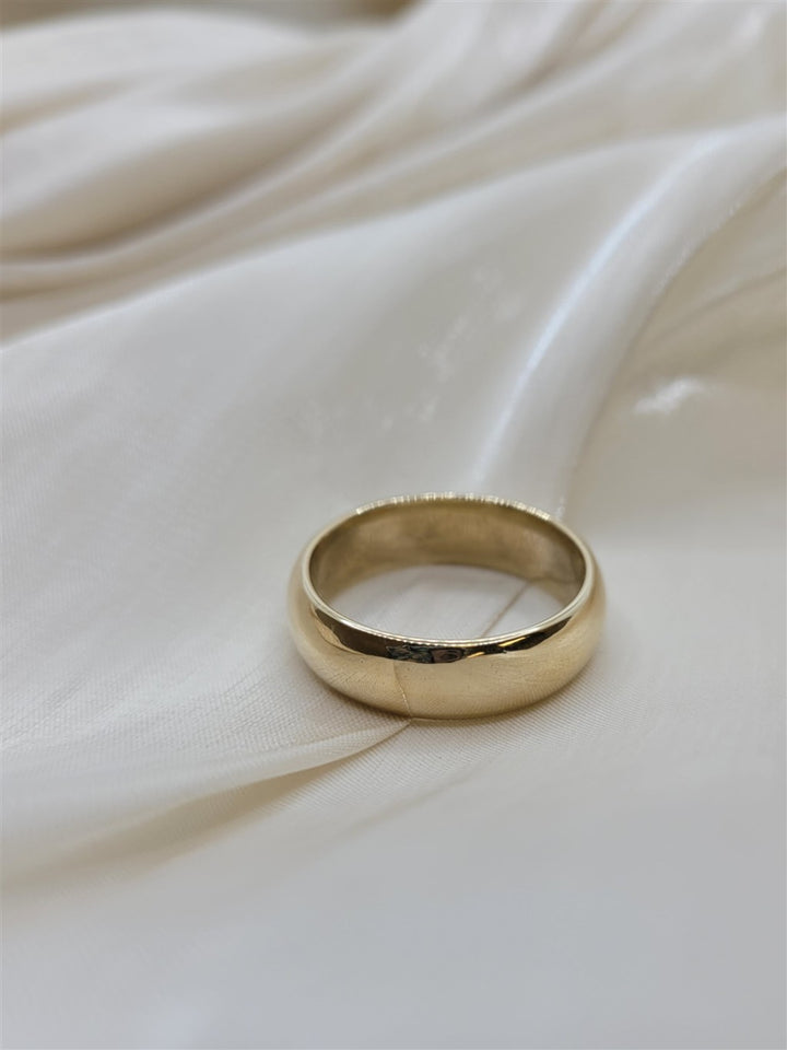 14K Yellow Gold 6.5 mm Half Round Wedding Band