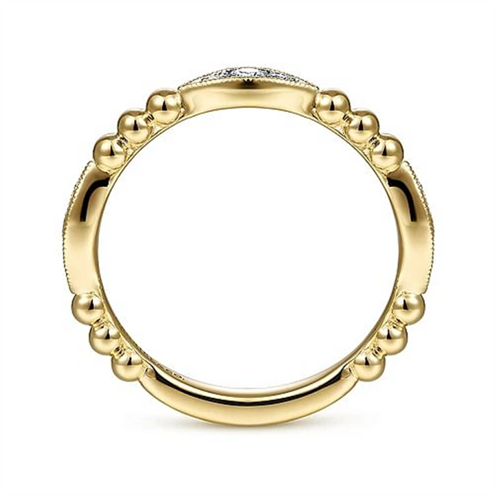 14K Yellow Gold Stackable Gabriel & Co Diamond Fashion Ring