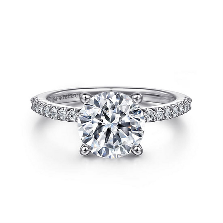 14K White Gold Classic Gabriel & Co Diamond Ring Mounting