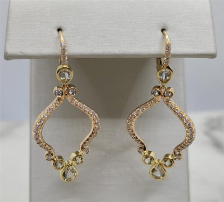 14K Yellow Gold 0.5 ctw Round cut Gemstone Earrings