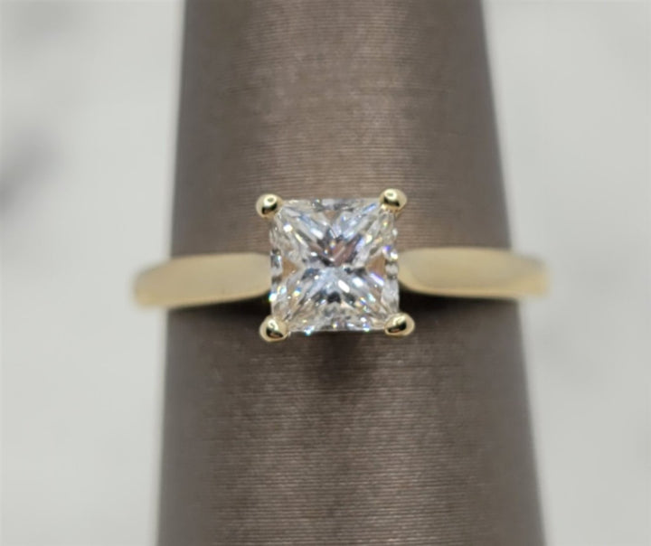 14K Yellow Gold Soltiare Diamond Engagement Ring