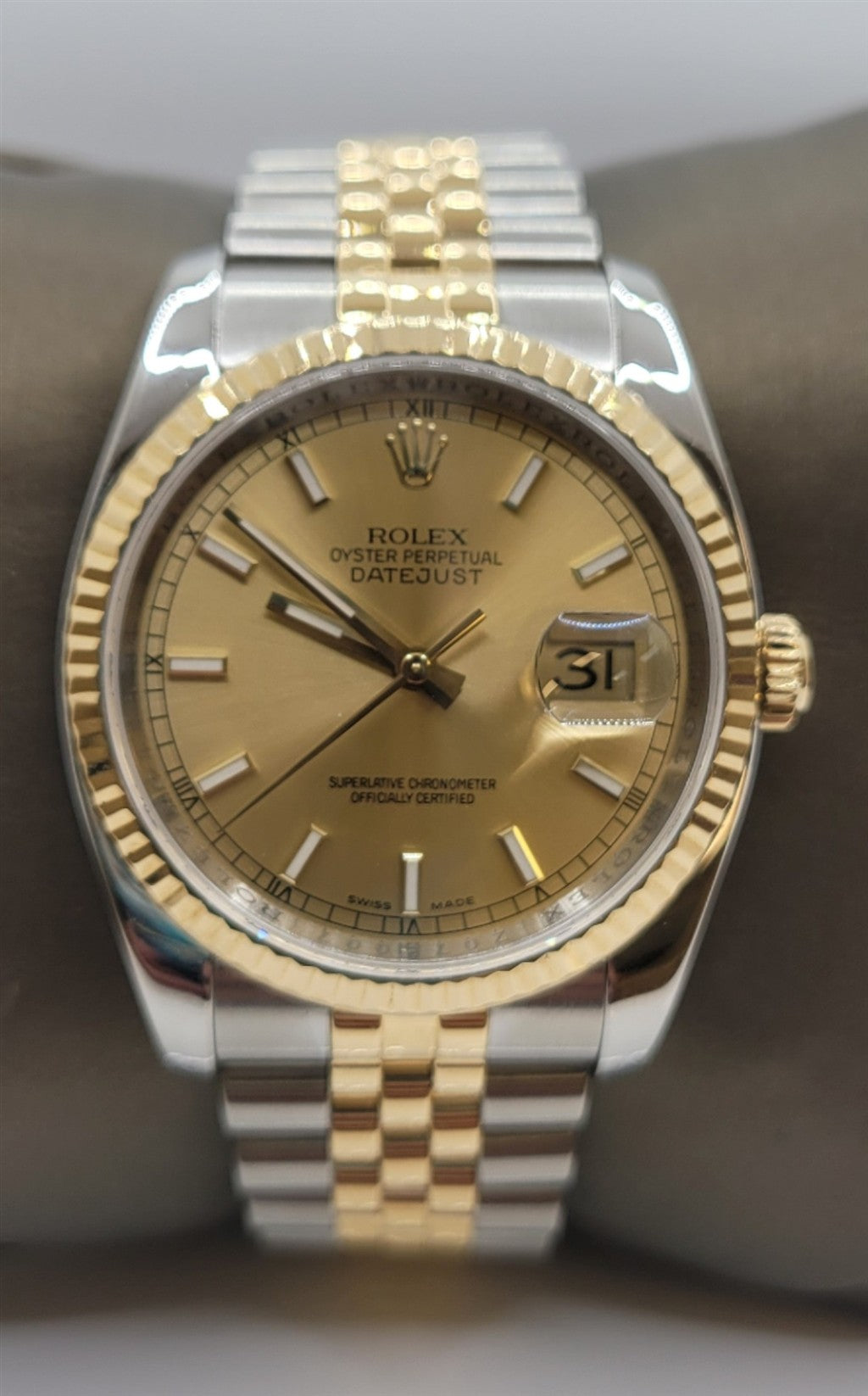 Certified Pre-Owned Rolex Stainless Steel & Yellow Gold 36 mm DateJust