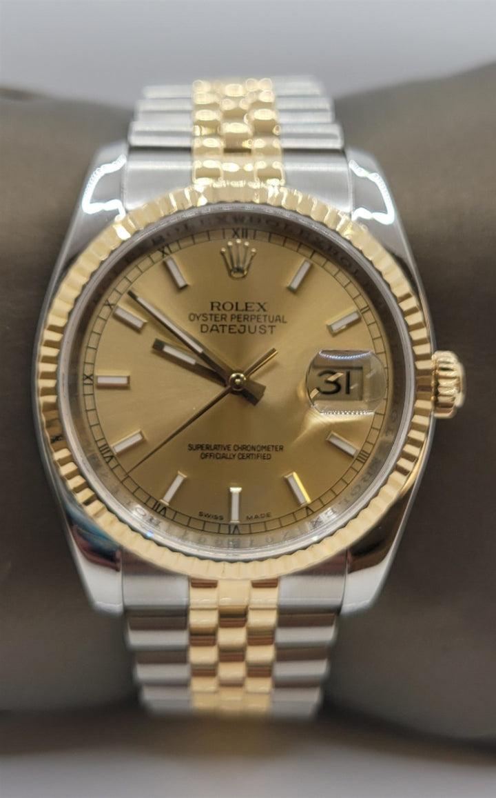 Certified Pre-Owned Rolex Stainless Steel & Yellow Gold 36 mm DateJust