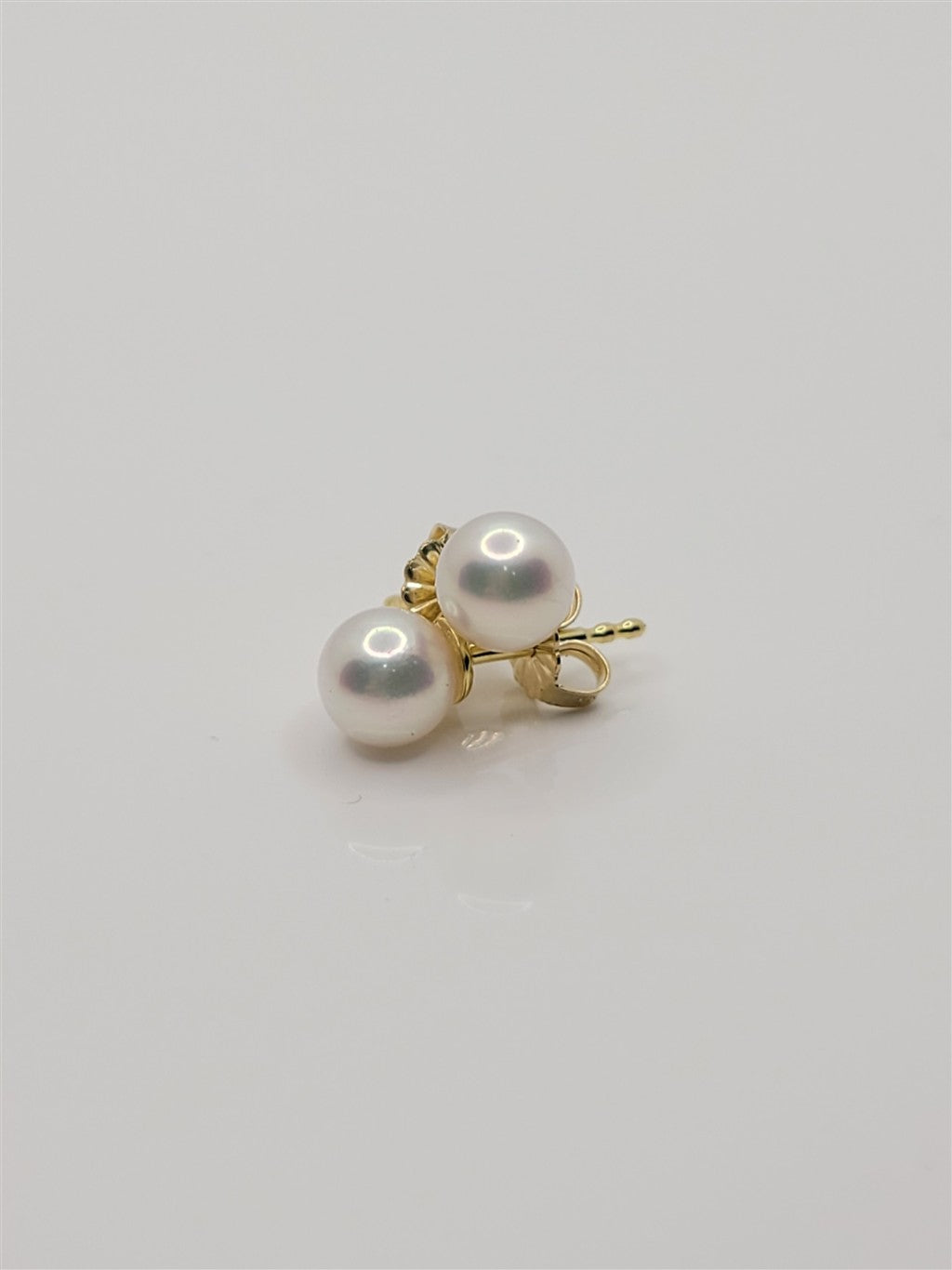 14K Yellow Gold 6.5Mm Round Mikimoto Pearl Stud Earrings