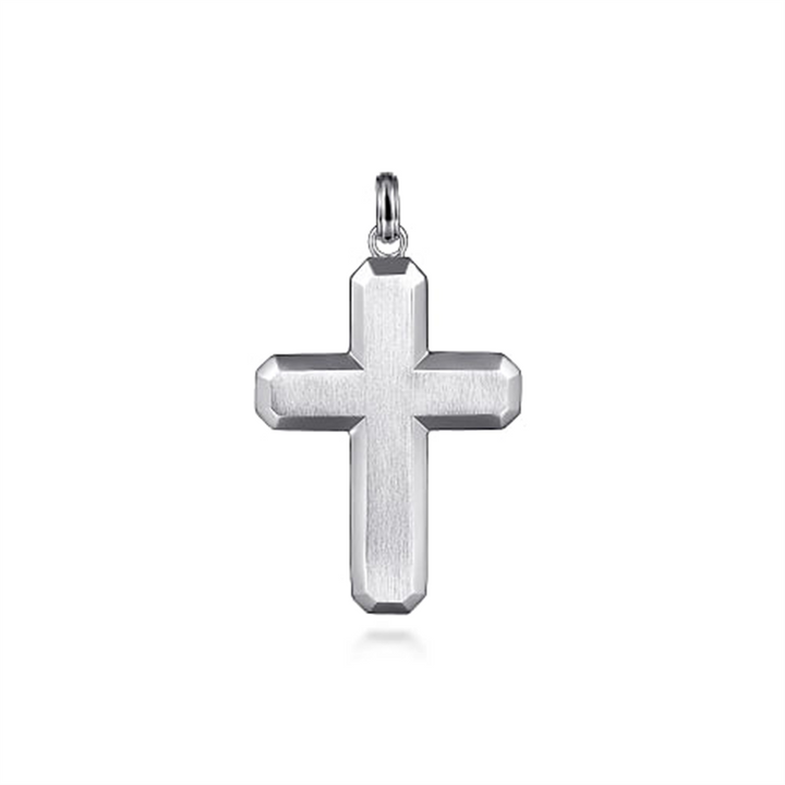 Sterling Silver "Gabriel & Co." Brushed Cross Pendant