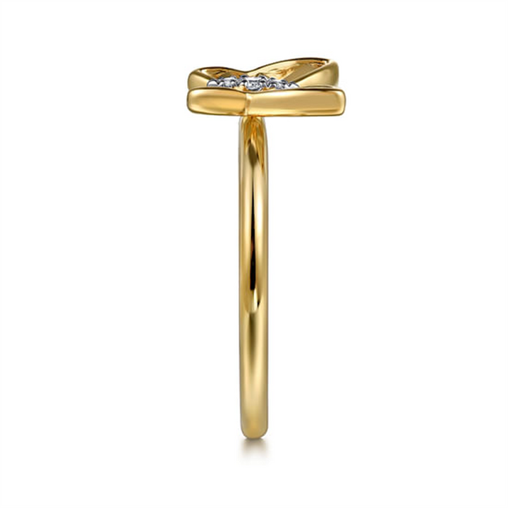 14K Yellow Gold Gabriel & Co Diamond Butterfly Fashion Ring