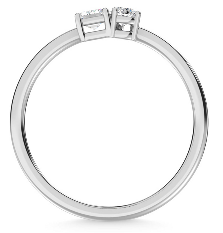 10K White Gold Two-Stone Lab Grown Diamond Ring