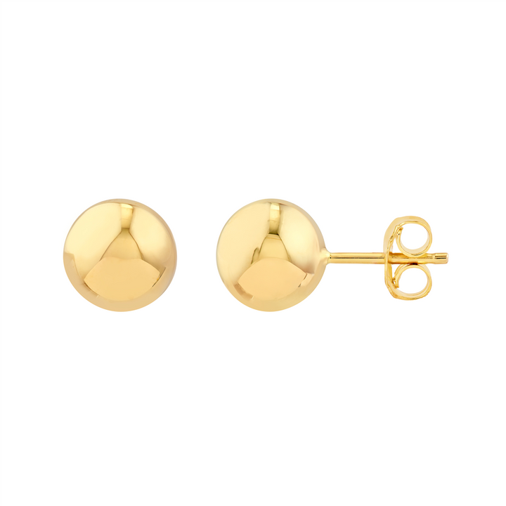 14K Yellow Gold 10mm Hollow Ball Stud Earrings