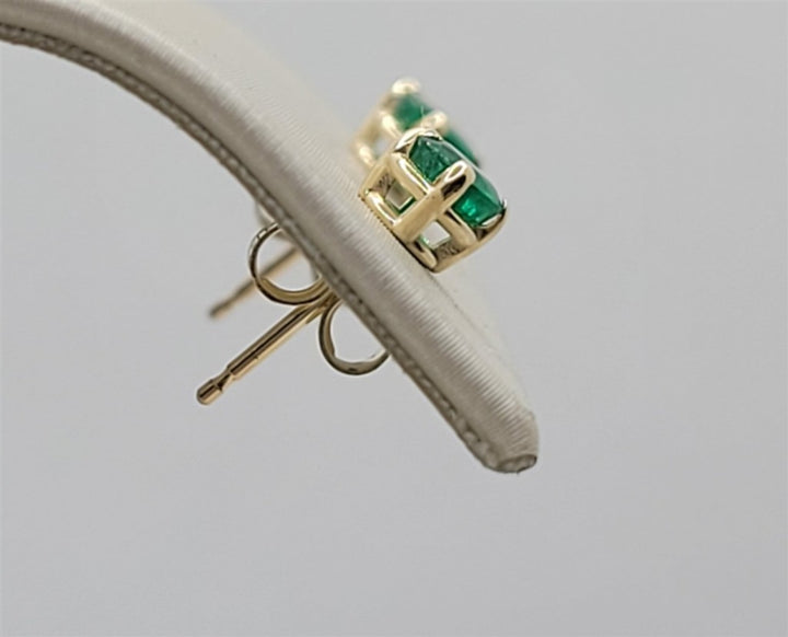 14K Yellow Gold .60ctw Round cut Gemstone Stud Earrings