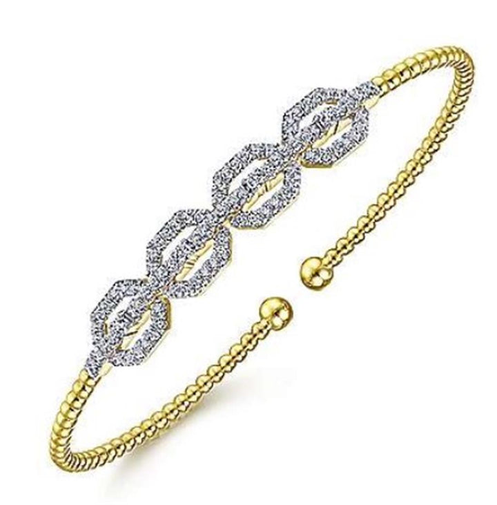 14K Yellow Gold Gabriel & Co. Bujukan 0.62 ctw Round cut Diamond Bracelet