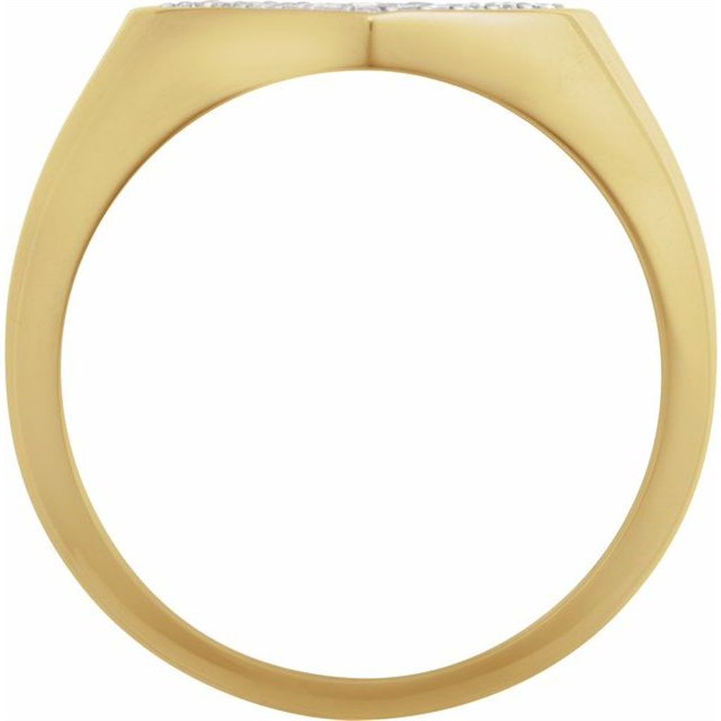 14K Yellow Gold Diamond Heart Fashion Ring