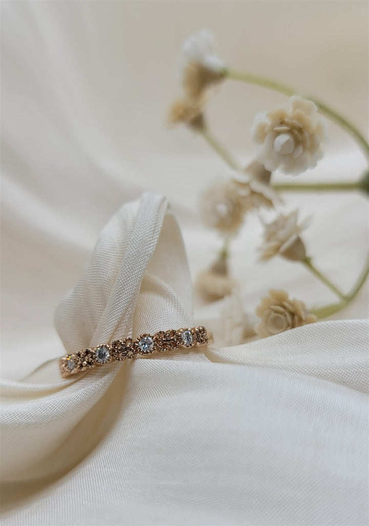 14K Rose Gold Stackable Diamond Fashion Ring