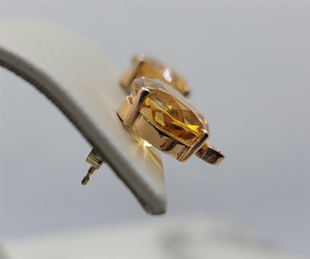 14K Yellow Gold 6.78 ctw Round cut Gemstone Earrings