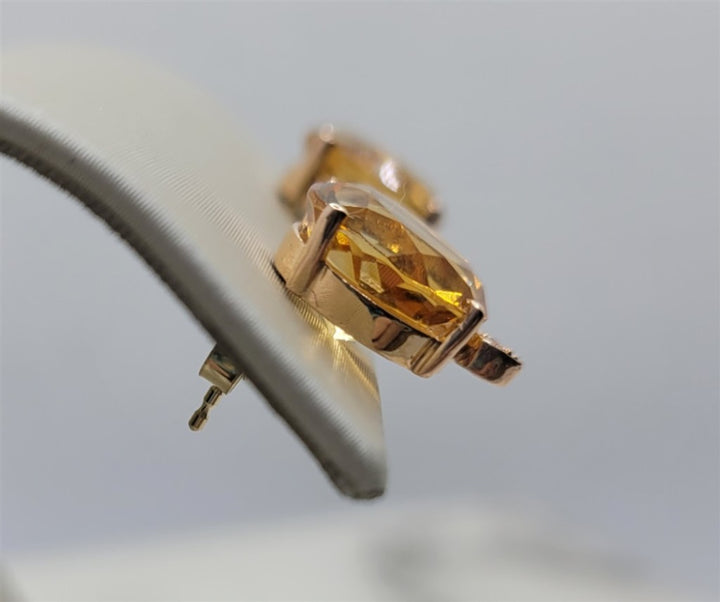 14K Yellow Gold 6.78 ctw Round cut Gemstone Earrings