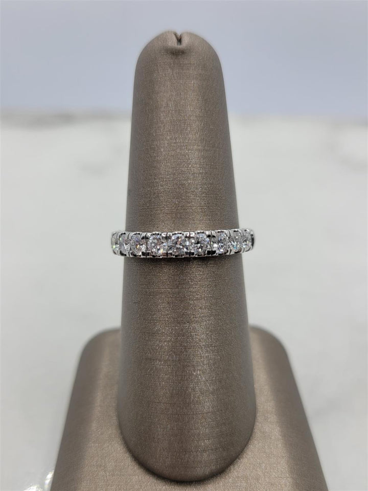 14K White Gold Prong Set Natural Diamond Wedding Band