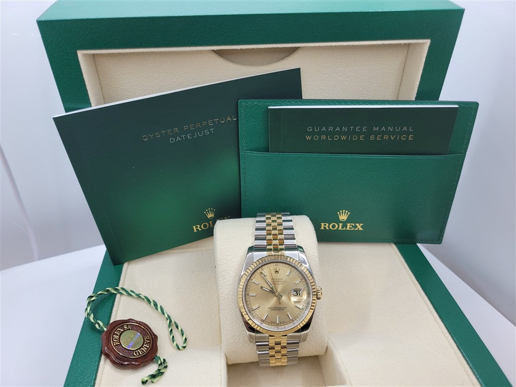 Certified Pre-Owned Rolex Stainless Steel & Yellow Gold 36 mm DateJust