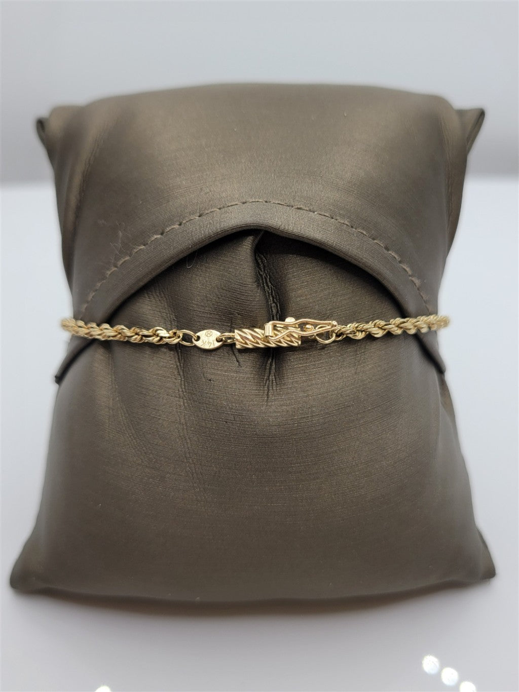 7" 14K Yellow Gold 2.4mm Diamond Cut Rope Bracelet
