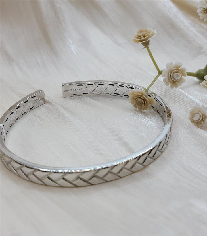 Men's Sterling Silver "Gabriel & Co"  Herringbone Cuff Bracelet