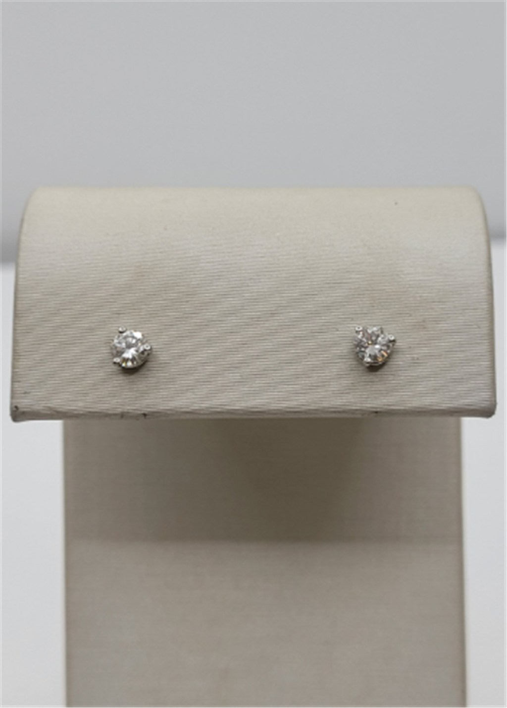 14K White Gold 3-Prong Martini .42 Twt Diamond Stud Earrings