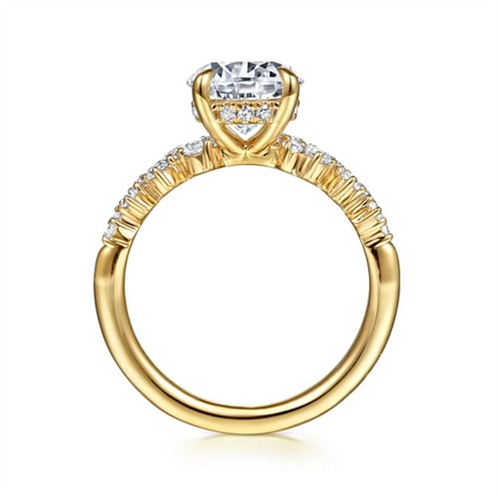 14K Yellow Gold Gabriel & Co Diamond Engagement Ring