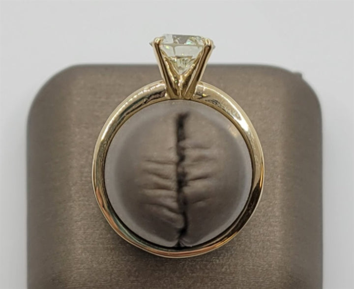 14K Yellow Gold 1.62 ct Soltiare Diamond Engagement Ring