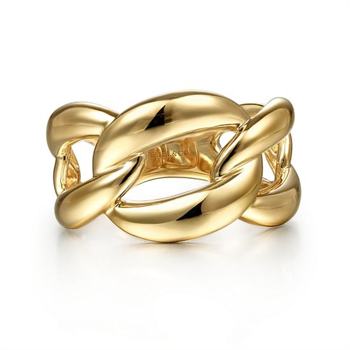 14K Chain Link Gold Fashion Ring