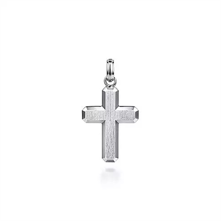 Sterling Silver "Gabriel & Co." Brushed Cross Pendant