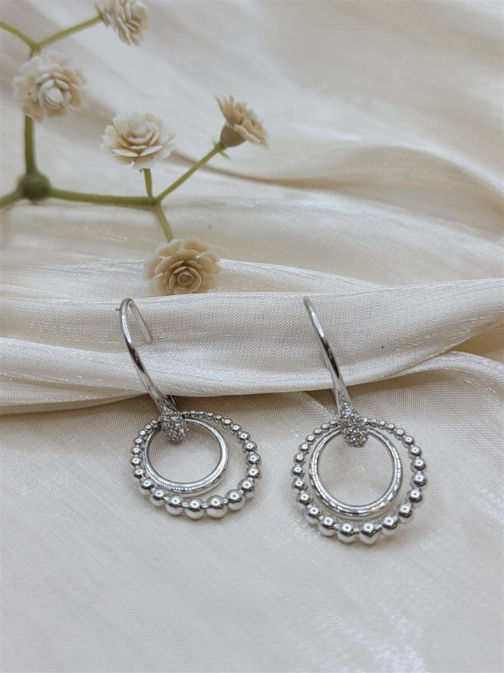 Sterling Silver Multi-Textured Round Dangle Earrings