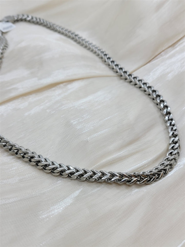 22" 6mm Stainless Steel Mens Franco Chain