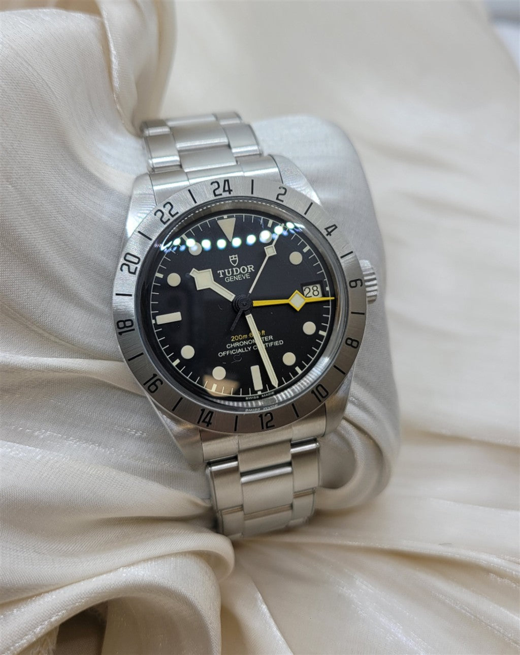 Certified Pre-Owned Stainless Steel Black And Index Dial Tudor