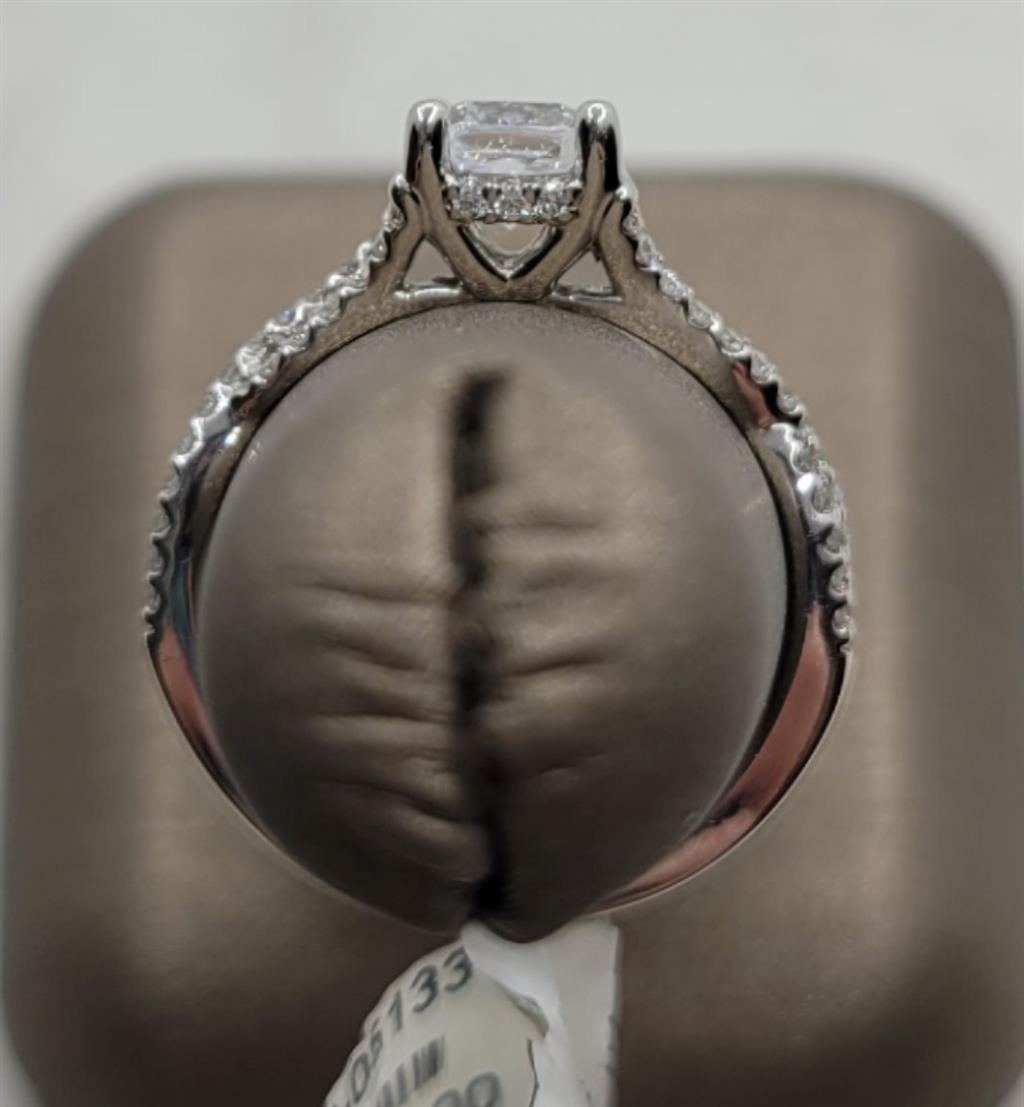 14K White Gold Twist Artcarved Diamond Mounting Ring