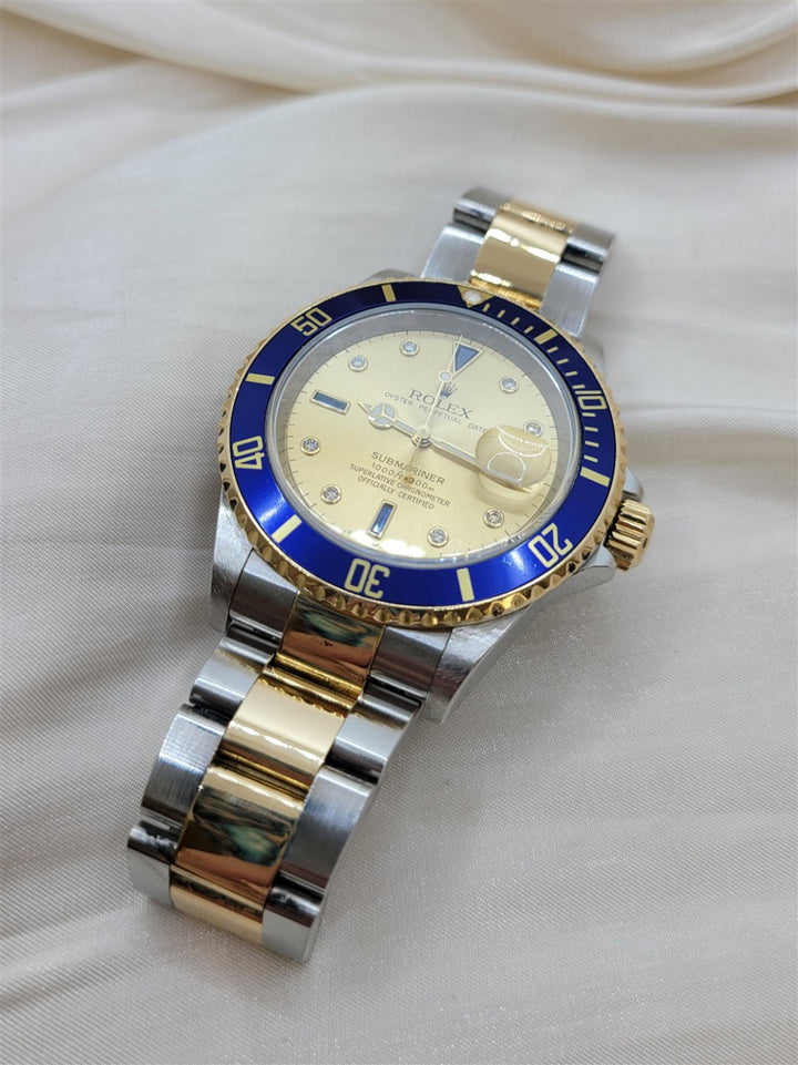 Certified Pre-Owned Stainless And 18K Yellow Gold Dail With Diamond & Sapphire Markers Submariner
