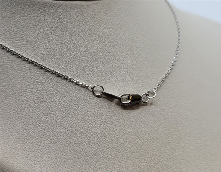 10K White Gold Blue Topaz & Diamond Halo Pendant