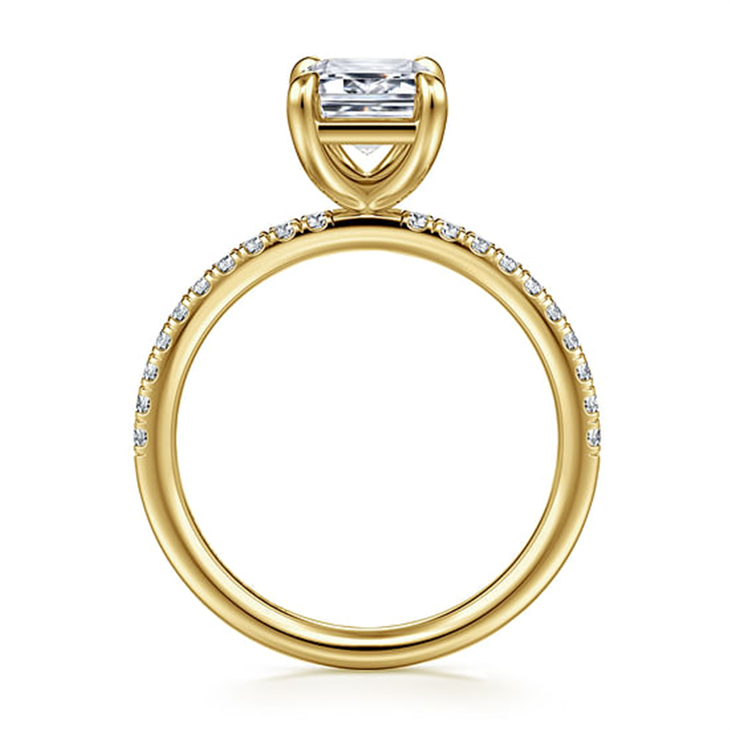 14K Yellow Gold Classic Diamond Engagement Ring Mounting