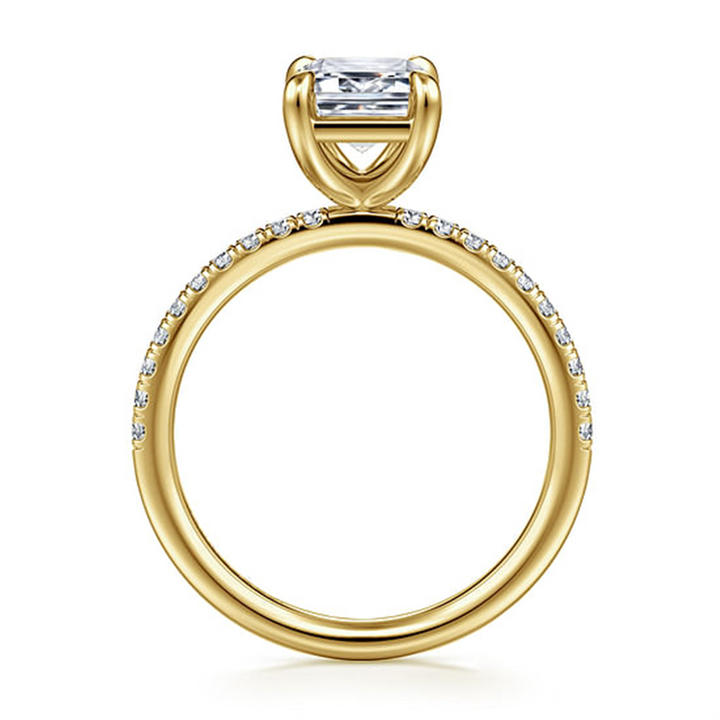 14K Yellow Gold Classic Diamond Engagement Ring Mounting