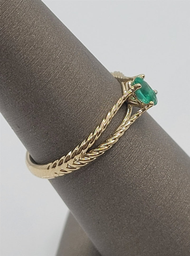 14K Yellow Gold Emerald Fashion Ring