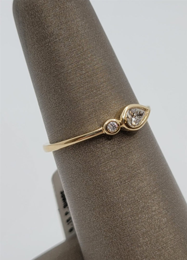 14K Yellow Gold Toi Et Moi Fashion Ring
