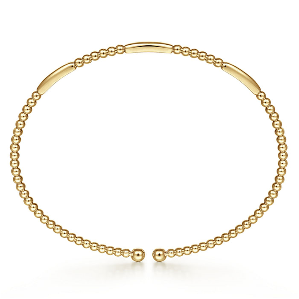 14K Yellow Gold "Gabriel & Co." Polished Bujukan Open Bangle Bracelet