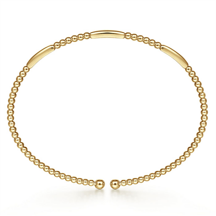 14K Yellow Gold "Gabriel & Co." Polished Bujukan Open Bangle Bracelet