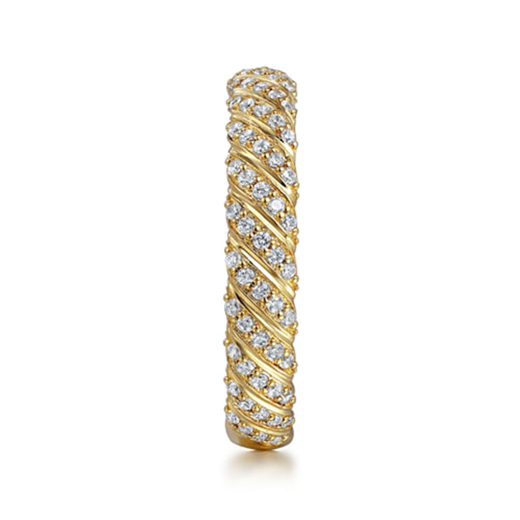 14K Yellow Gold Gabriel & Co Diamond Stackable Fashion Ring