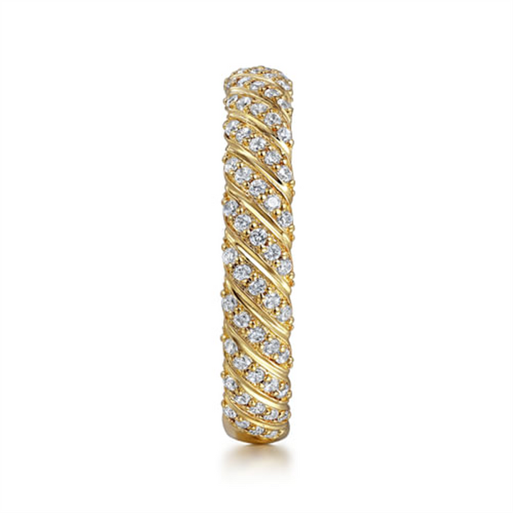 14K Yellow Gold Gabriel & Co Diamond Stackable Fashion Ring