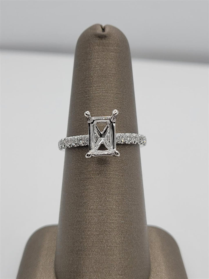 14K White Gold Modern Classic Gabriel & Co Diamond Mounting Ring