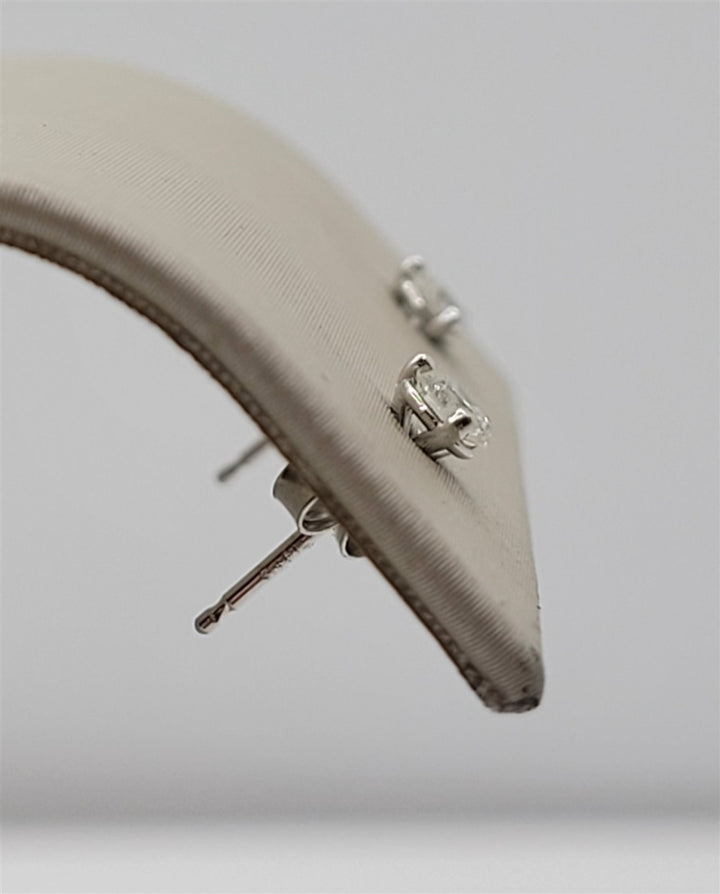 14K White Gold 3-Prong Martini .33 Twt Diamond Stud Earrings