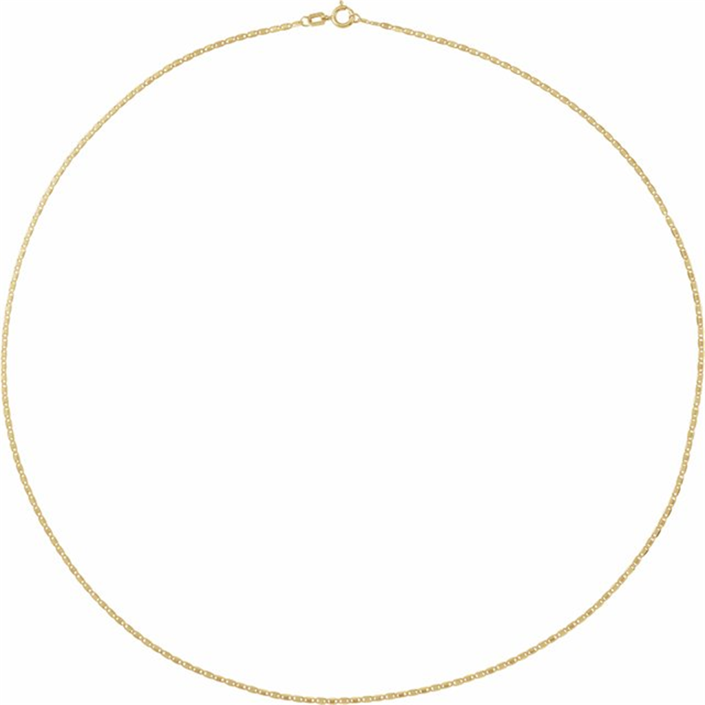 16" 14K Yellow Gold Fancy Link Mirror Chain