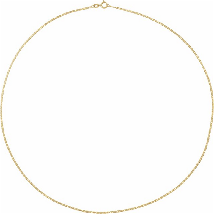 16" 14K Yellow Gold Fancy Link Mirror Chain