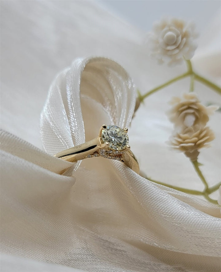 14K Yellow Gold Solitaire Diamond Engagement Ring